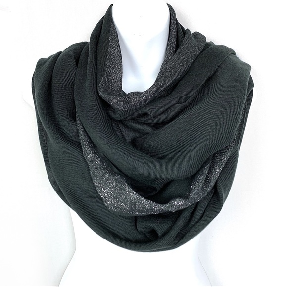 3/$15 Classy Gray & Silver Metallic Scarf Shawl - Picture 2 of 8